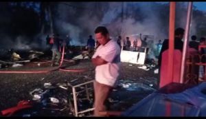 Diamuk si Jago Merah, Puluhan Kios Depan Kantor Bank 9 Jambi di Bangko Rata dengan Tanah