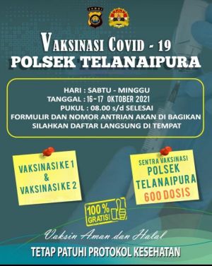 Lagi, Polsek Telanaipura Gelar Vaksinasi Covid-19