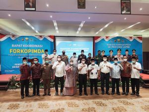 Rakor Forkopimda Percepatan Vaksinasi dan Pemulihan Ekonomi, Al Haris: Tetap Patuhi Prokes  