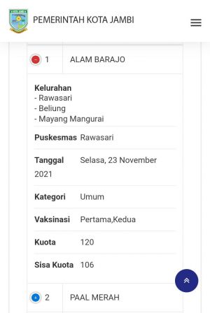 Ingin Vaksin, Ini Jadwal Vaksinasi Untuk Masyarakat Kota Jambi