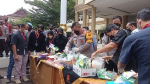 9,6 Kg Barang Bukti Sabu Hasil Sitaan Direktorat Reserse Narkoba Polda Jambi Di Musnahkan