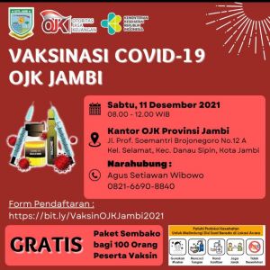 Belum Vaksin? Besok Ke OJK Jambi Ada 100 Paket Sembako