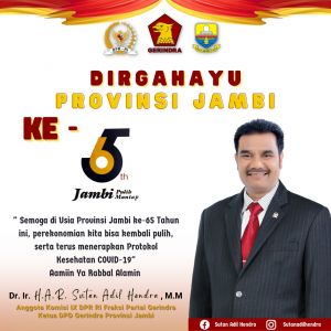 HUT Ke 65 Provinsi Jambi, SAH Doakan Pembangunan Mantap Berkeadilan Dan Sejahtera