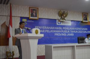 Ombudsman Jambi Serahkan Rapor Kepatuhan Pemda di Provinsi Jambi 2021
