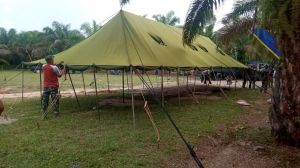 Kodim 0415/Jambi Bantu Penyiapan Perkemahan Pramuka Santri Putri di Muaro Jambi