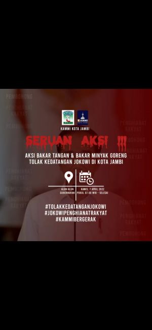 Tolak Kunjungan Presiden Jokowi, KAMMI Kota Jambi Akan Gelar Aksi Bakar Tangan