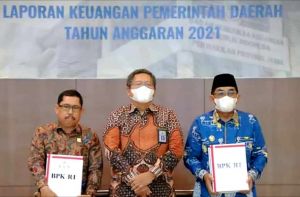 Ketua DPRD Bersama Bupati Tanjabbar Terima Penghargaan WTP BPK RI 