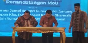 MOU Pelayanan Jantung Kanker Stroke Bersama 3 RS dengan RSUD Raden Mattaher Jambi Ditandatangani