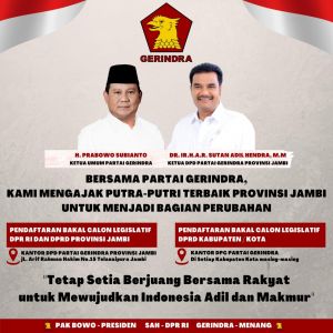 Kabar Gembira, SAH Instrusikan Gerindra buka Pendaftaran Bacaleg pada Pileg 2024