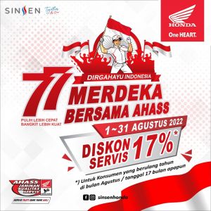 Lahir di Tanggal 17 dan Bulan Agustus, Dapatkan Diskon Servis Motor Honda    