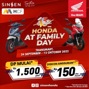 Honda AT Family Day, Sinsen Berikan Diskon Angsuran dan DP Ringan