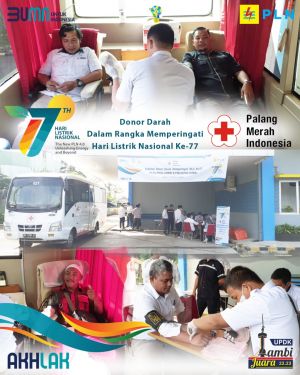 Rayakan Hari Listrik Nasional, PLN UPDK Jambi Laksanakan Donor Darah