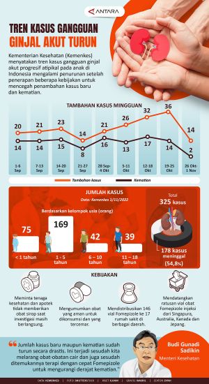 INFOGRAFIS: Tren Kasus Gangguang Ginjal Akut Turun