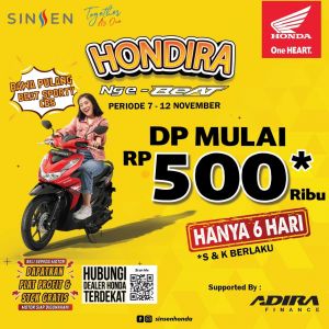 Promo Hondira Nge-BeAT, Cukup Bayar DP Rp 500 Ribu 