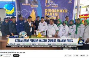 Ketua Garda Alkes Purnama Putra Sambut Relawan Anies Jambi di HUT Nasdem ke 11