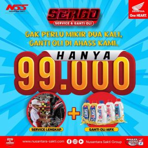 SERGO, Promo Servis dan Ganti Oli hanya Rp 99 Ribu Saja