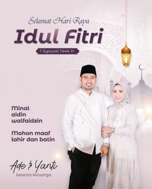 Maknai Hari Kemenangan, Ade Erlanda dan Isrti : Selamat Hari Raya Idul Fitri 1444 Hijriah