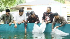Edi Purwanto Serahkan 40 Ribu Bibit Ikan Lele Kepada Pokdakan di Tehok