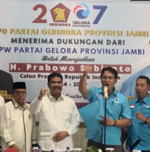 Wujudkan Indonesia Maju, SAH Sambut Deklarasi Partai Gelora Jambi ke Prabowo sebagai Capres 2024