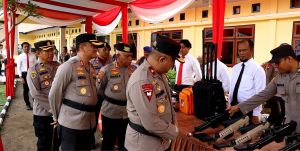 Wakapolda Jambi Pimpin Apel Pengecekan Pasukan Operasi Mantap Brata 2023