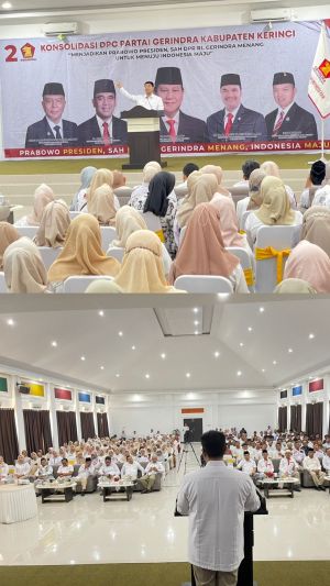 SAH Perkuat Kemenangan Prabowo Presiden, di Gebyar Konsolidasi Gerindra Kerinci
