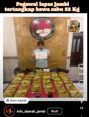 Oknum Pegawai Lapas di Jambi Ditangkap Polisi Karena Narkoba, Kadivas: Tidak Ada Toleran