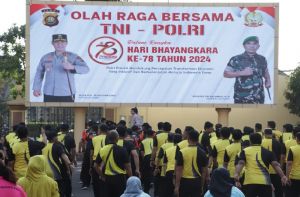 Polda Jambi Gelar Olahraga Bersama Menyambut HUT BHAYANGKA ke-78h