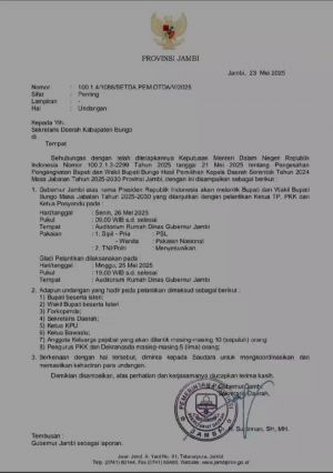 Dedi - Dayat Akan Dilantik Gubernur Jambi Senin Ini
