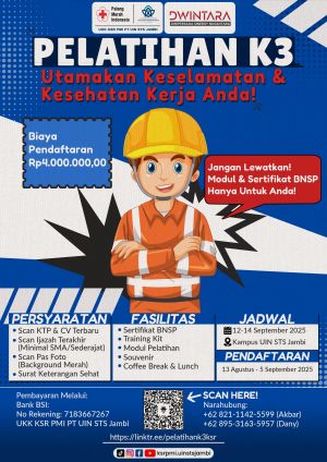 UKK KSR PMI UIN STS Jambi dan Dwintara Gelar Pelatihan K3