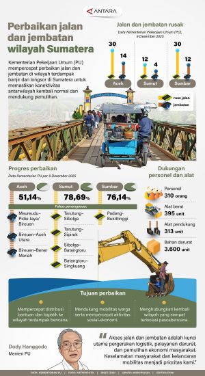 INFOGRAFIS: Perbaikan jalan dan jembatan wilayah Sumatera