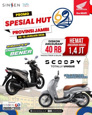 Ayo Beli Sekarang! Momentum HUT ke-69 Provinsi Jambi, Sinsen Suguhkan Promo Spektakuler Honda BeAT &