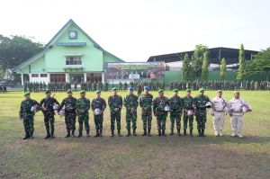 Upacara di Makorem 042/Gapu Diwarnai Aksi Peduli Keselamatan Berkendara