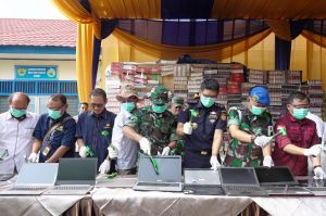 Danrem 042/Gapu Hadiri Pemusnahan Barang Milik Negara Hasil Penindakan Kepabeanan dan Cukai