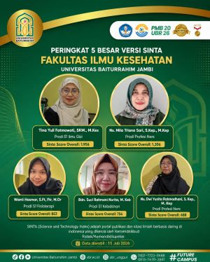 Rektor Apresiasi Capaian Top 5 Dosen FIK UBR Jambi Versi SINTA