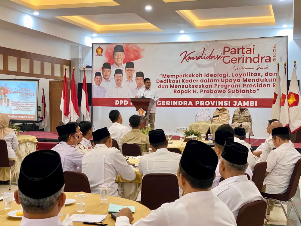 SAH Minta Kader Gerindra Jambi Pasang Badan Bela Pemerintahan Prabowo
