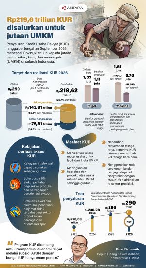 INFOGRAFIS : Rp219,6 triliun KUR disalurkan untuk jutaan UMKM