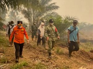 Al Haris dan Danrem Turun Langsung ke Lokasi Karhutla di Kumpeh, Angin Kencang dan Sulitnya Air Jadi